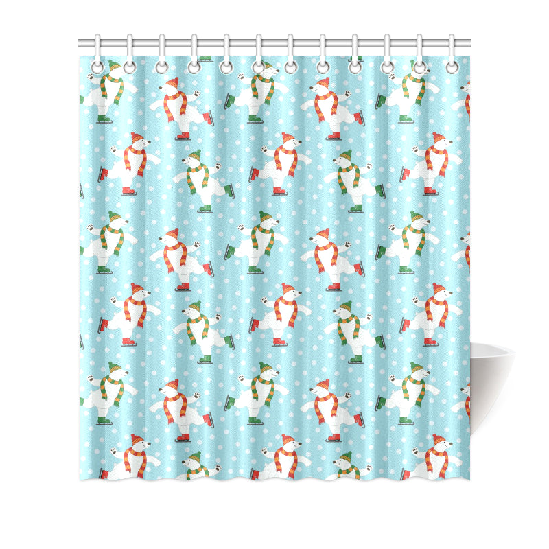 Polar Bear Pattern Print Design PB07 Shower Curtain