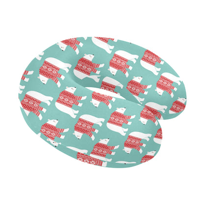 Polar Bear Pattern Print Design A04 U-Shaped Travel Neck Pillow