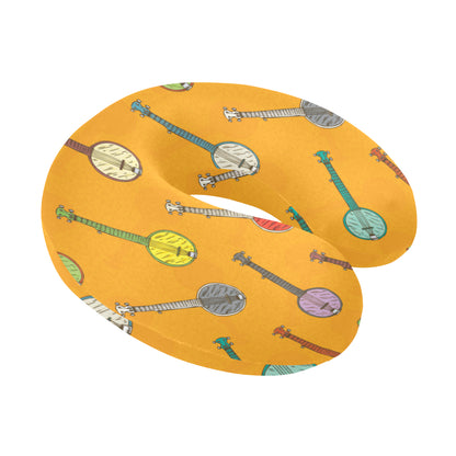 Banjo Pattern Print Design 02 U-Shaped Travel Neck Pillow