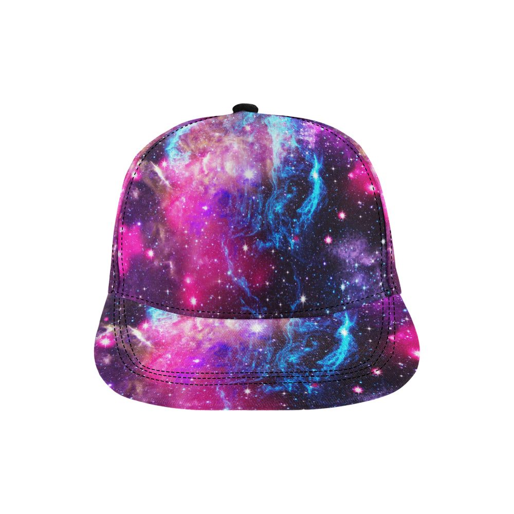 Galaxy Night Purple Space Print Snapback Cap