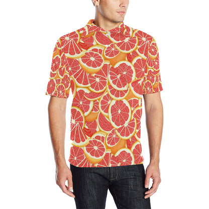 Grapefruit Pattern Print Design GF02 Men Polo Shirt