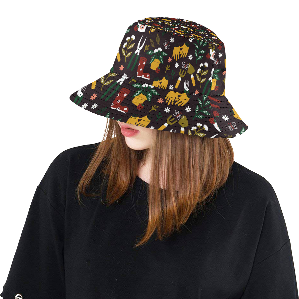 Gardening Pattern Print Design G05 Unisex Bucket Hat