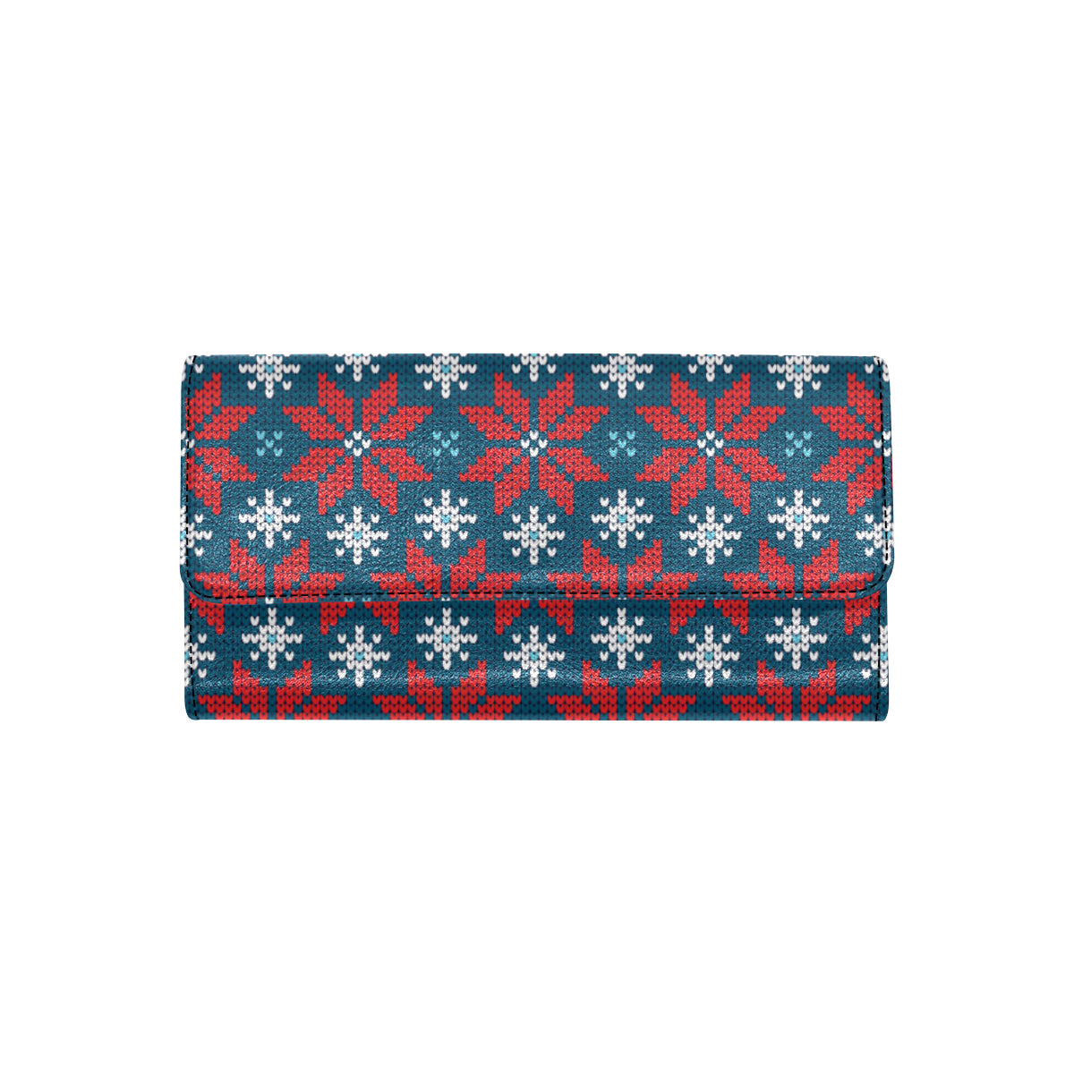 Poinsettia Pattern Print Design A02 Women's Trifold Wallet