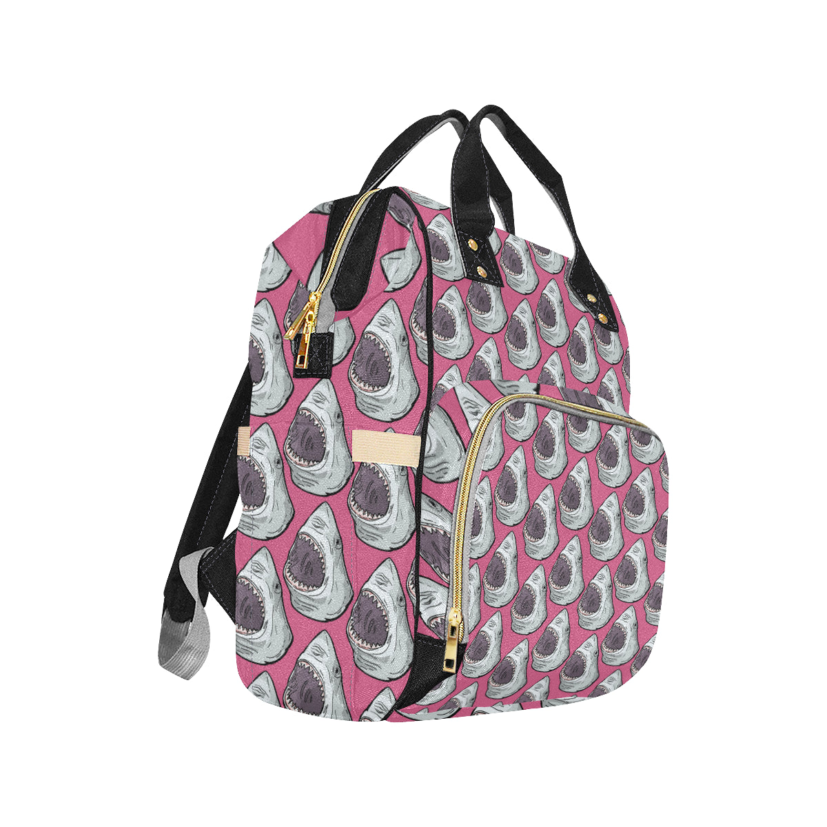 Great White Shark Pattern Print Design 01 Diaper Bag Backpack