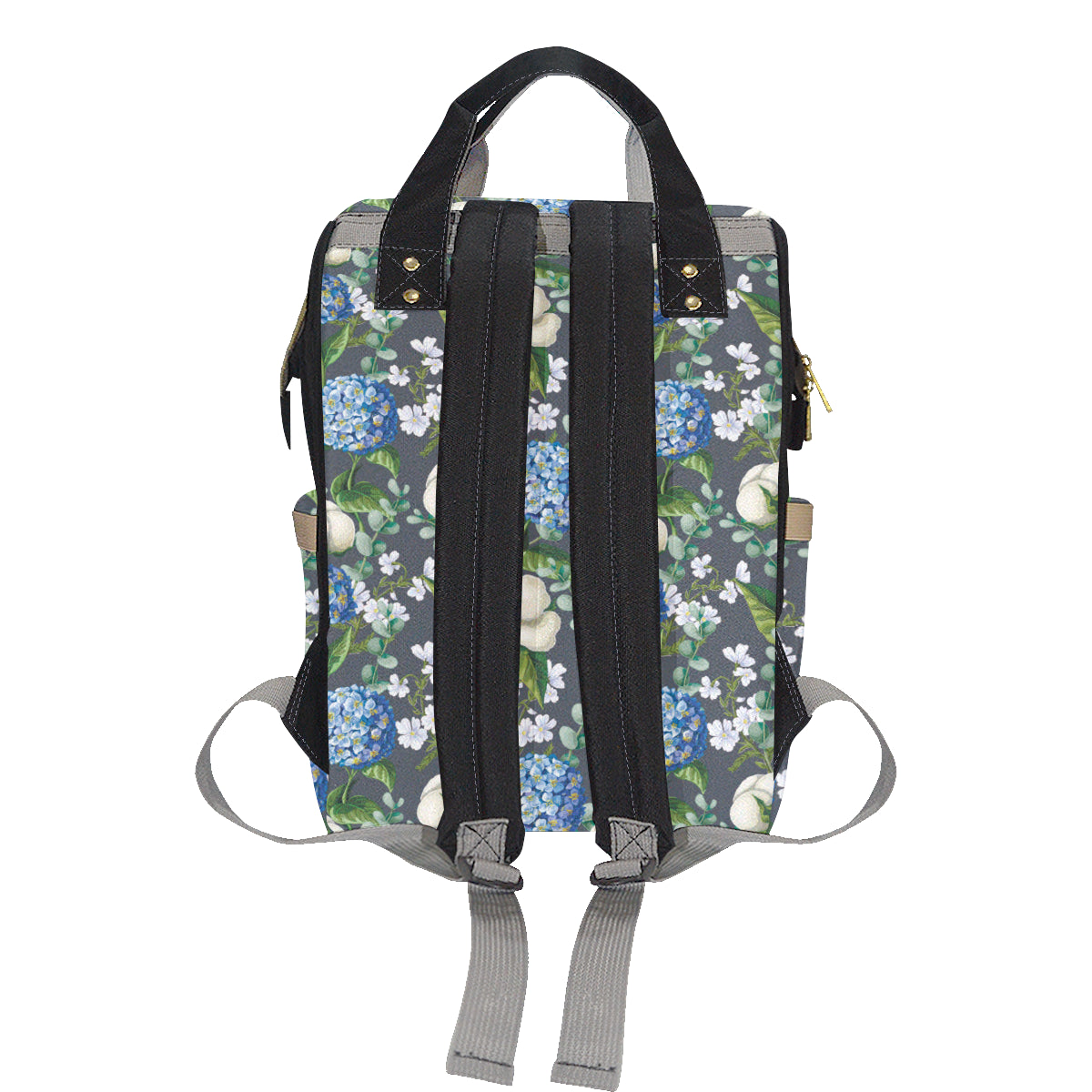 Hydrangea Pattern Print Design 02 Diaper Bag Backpack