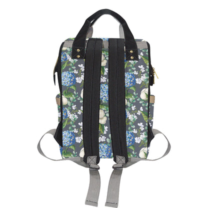 Hydrangea Pattern Print Design 02 Diaper Bag Backpack