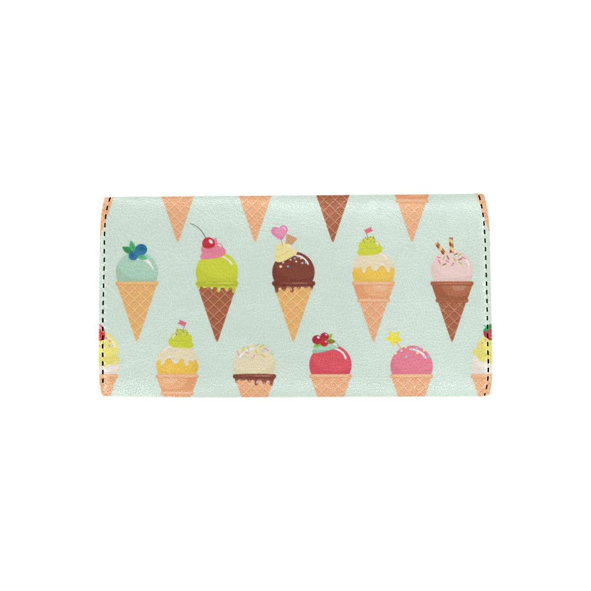 Ice Cream Pattern Print Design 03 Women's Trifold Wallet