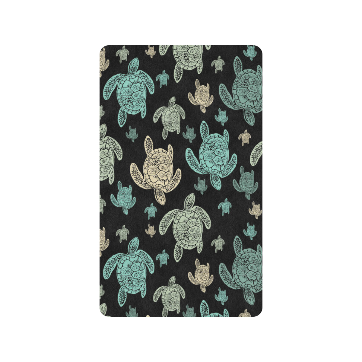 Sea Turtle Stamp Pattern Rubber Doormat