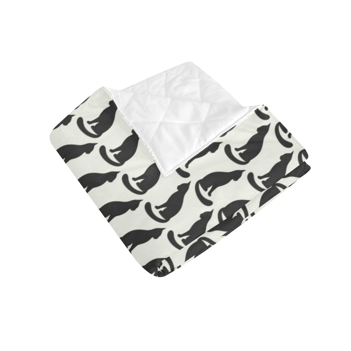 Black Cat Pattern Print Design 02 Premium Quilt