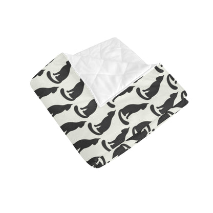 Black Cat Pattern Print Design 02 Premium Quilt