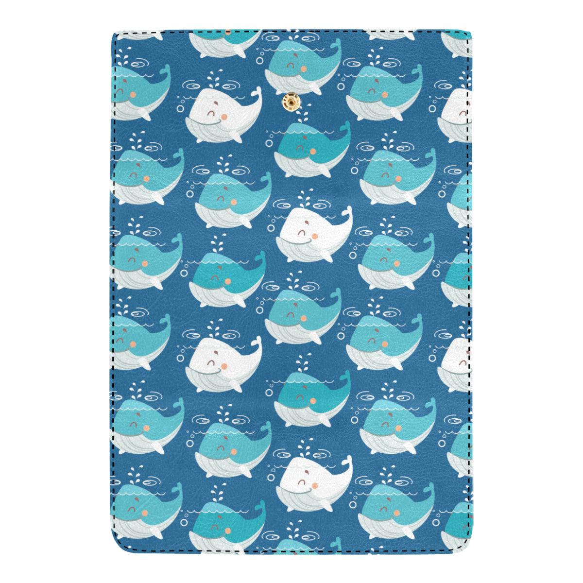Blue Whale Pattern Print Design 01 Women's Trifold Wallet