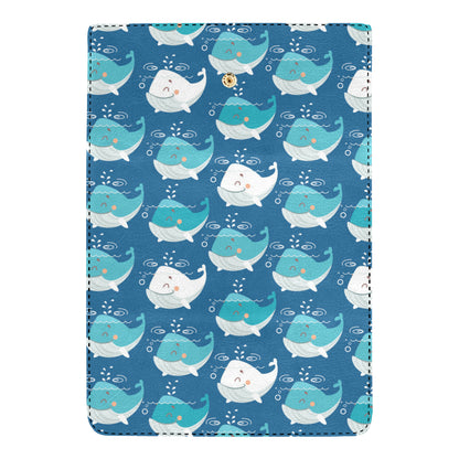 Blue Whale Pattern Print Design 01 Women's Trifold Wallet