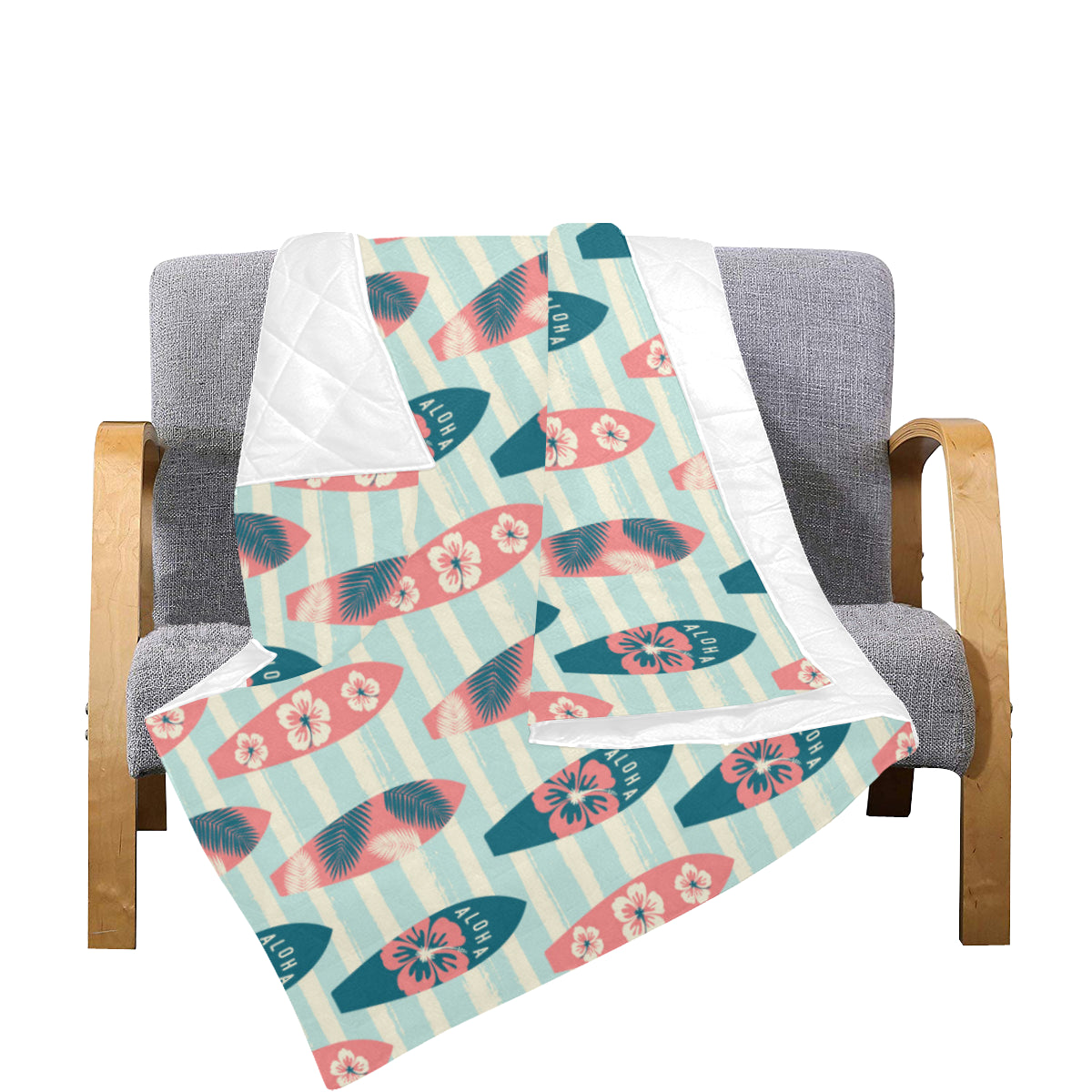 Aloha Hawaii Surfboard Pattern Print Design 02 Premium Quilt