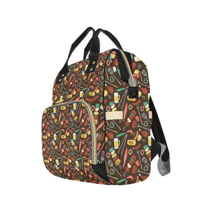 Barbecue Pattern Print Design 05 Diaper Bag Backpack