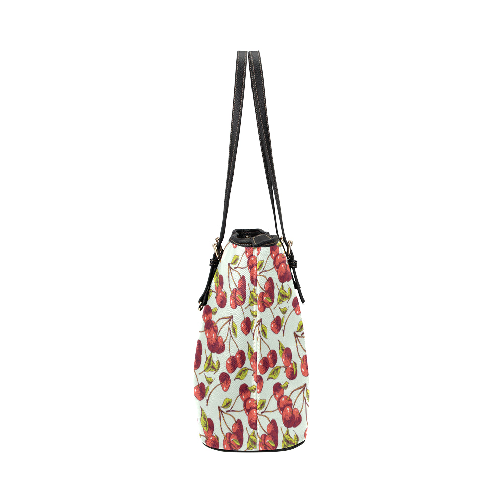 Cherry Hand Draw Leather Tote Bag