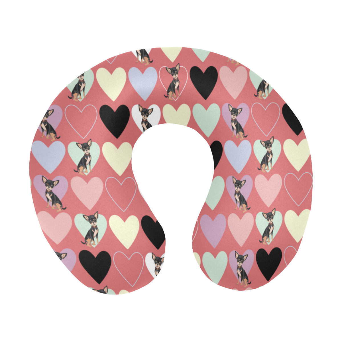Chihuahua Pattern Print Design 01 U-Shaped Travel Neck Pillow