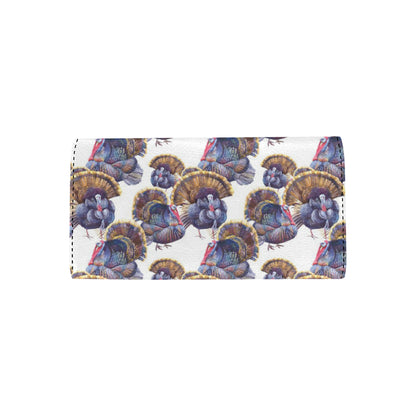 Turkey Pattern Print Design 01 Women's Trifold Wallet