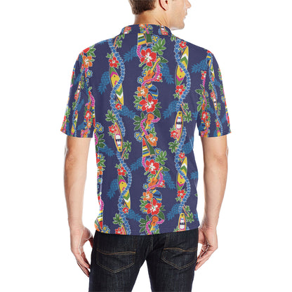 Hawaiian Themed Pattern Print Design H04 Men Polo Shirt