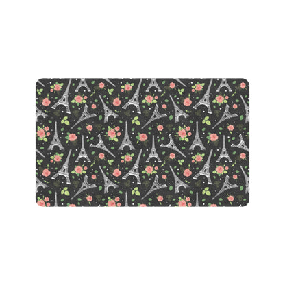 Eiffel Tower Rose Print Rubber Doormat