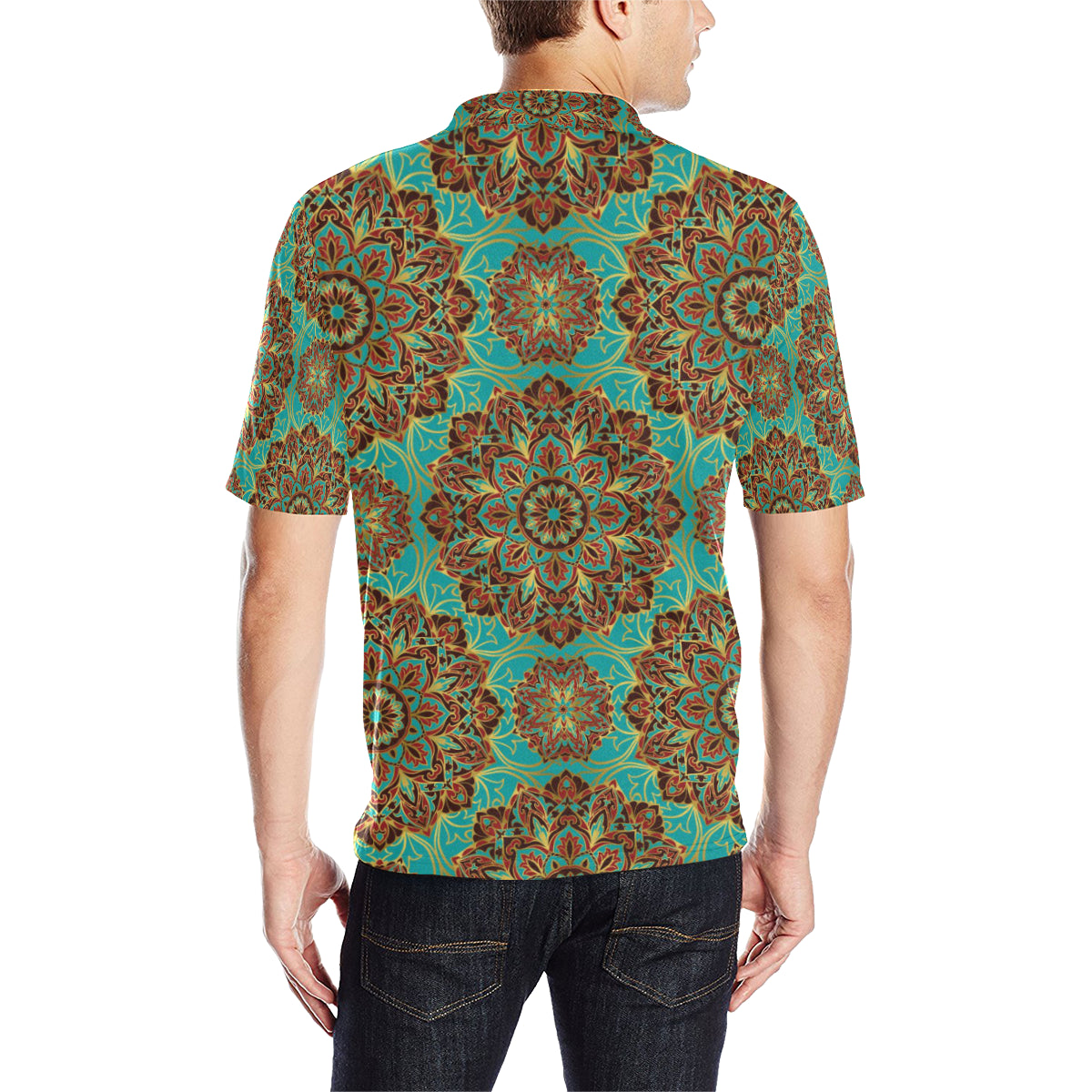 Medallion Pattern Print Design 02 Men Polo Shirt