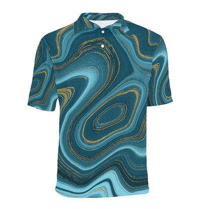 Liquid Pattern Print Design 04 Men Polo Shirt