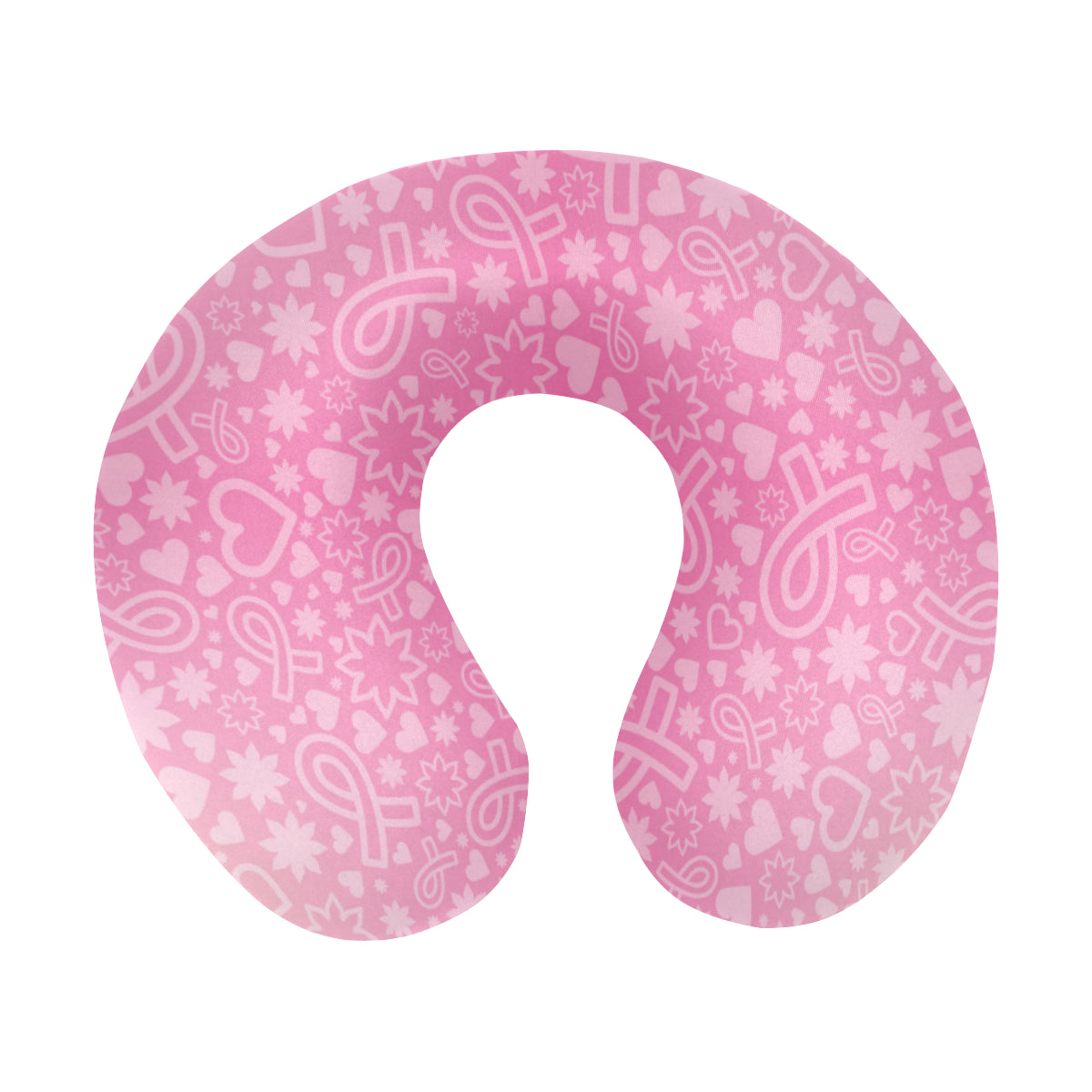 Breast cancer Pattern Print Design 02 U-Shaped Travel Neck Pillow