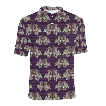 Leopard Pattern Print Design 01 Men Polo Shirt