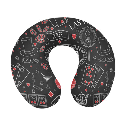 Casino Pattern Print Design 04 U-Shaped Travel Neck Pillow
