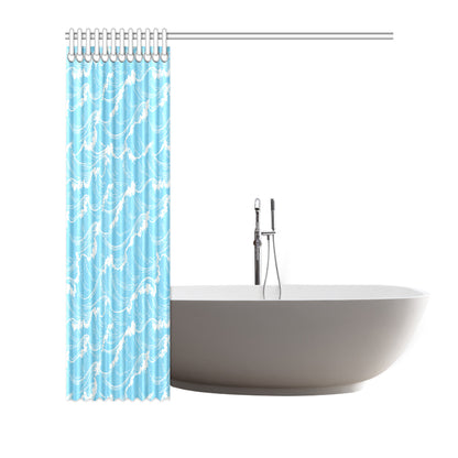 Ocean Wave Pattern Print Design A01 Shower Curtain