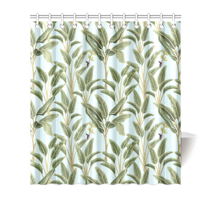 Banana Leaf Pattern Print Design BL03 Shower Curtain