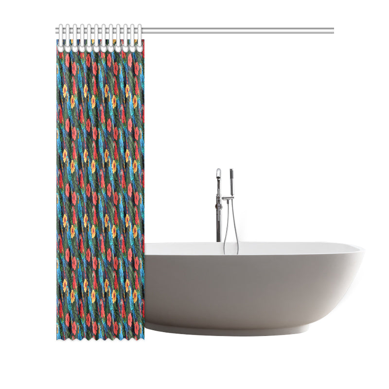 Parrot Pattern Print Design A01 Shower Curtain