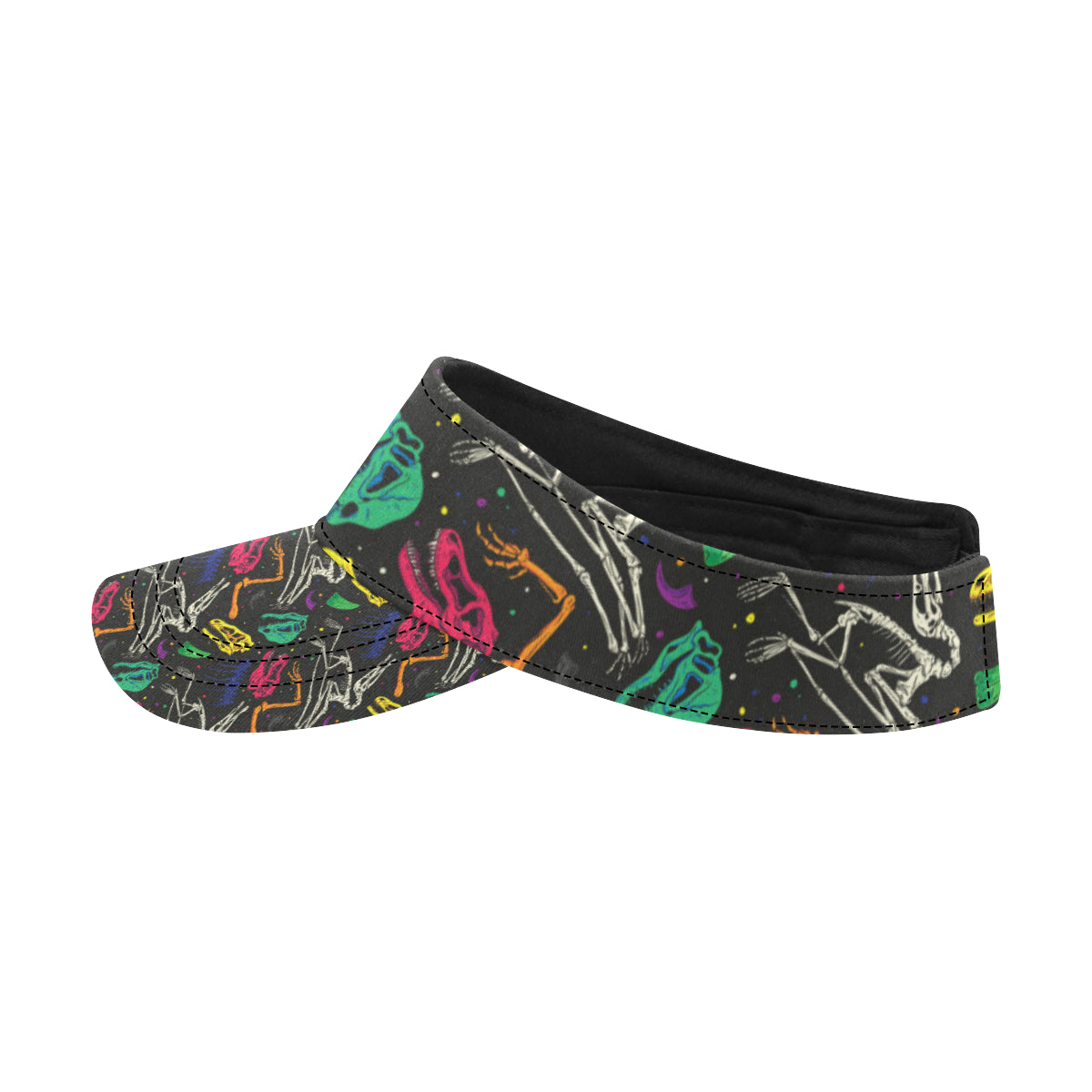 Dinosaur Skull Color Print Pattern Unisex Sun Visor