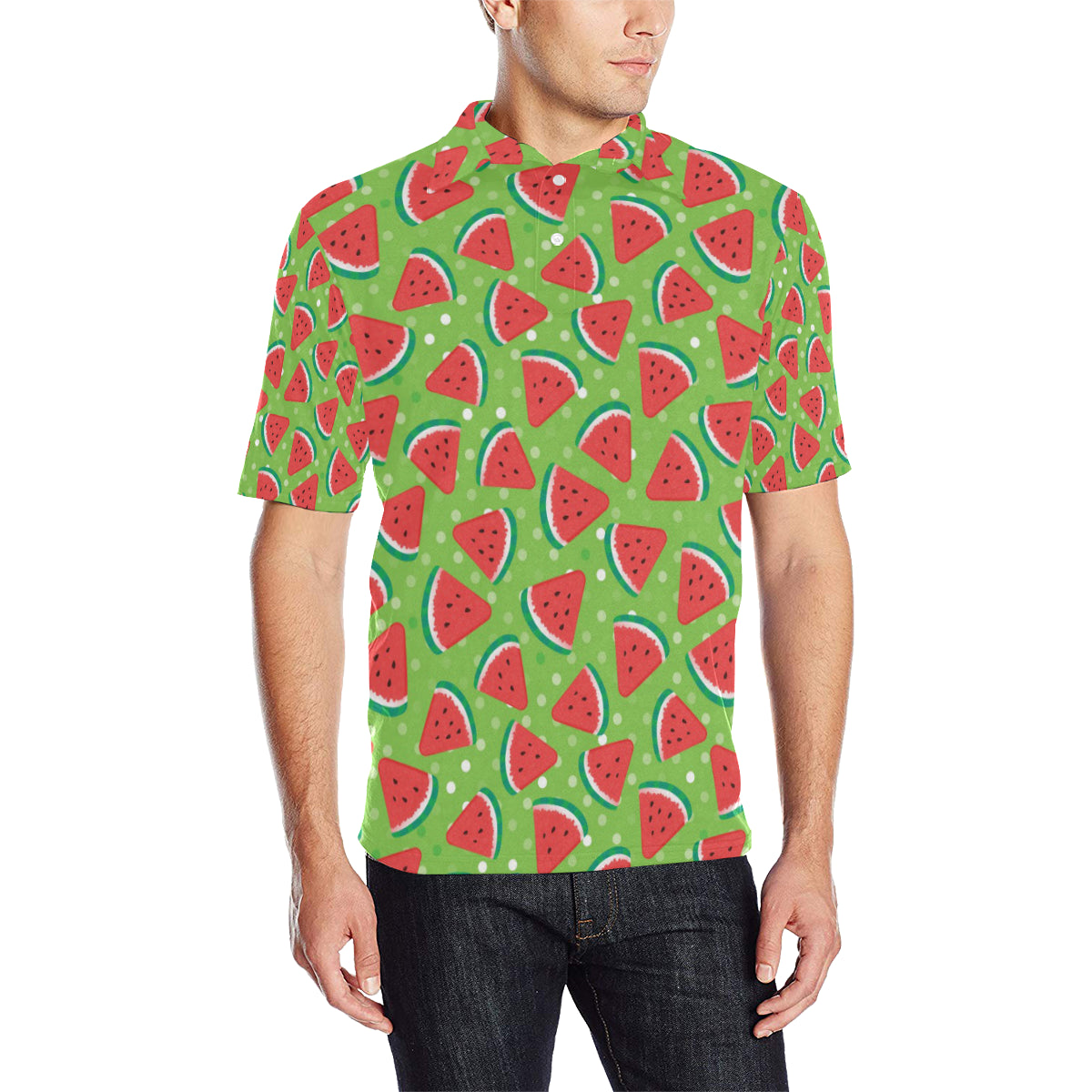 Watermelon Pattern Print Design WM05 Men Polo Shirt