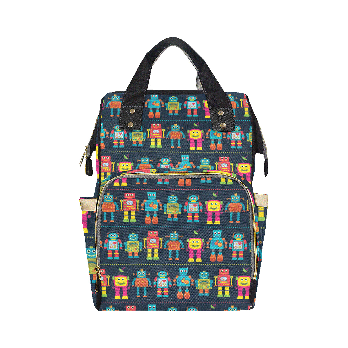 Robot Pattern Print Design A01 Diaper Bag Backpack