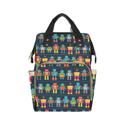Robot Pattern Print Design A01 Diaper Bag Backpack