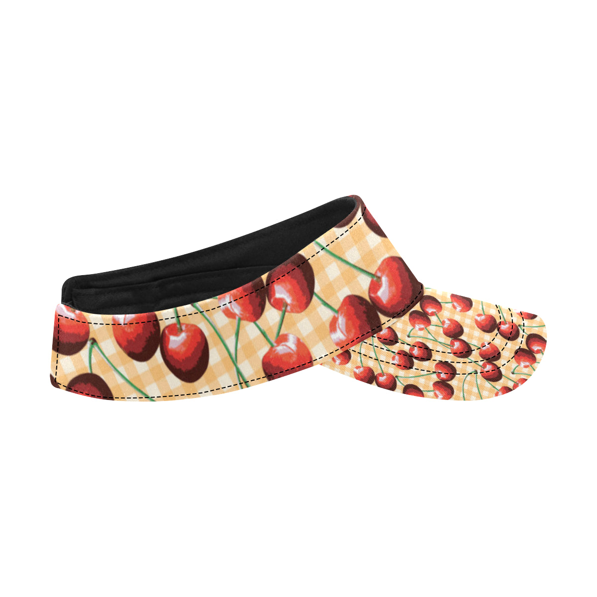 Cherry Orange Plaid Print Unisex Sun Visor
