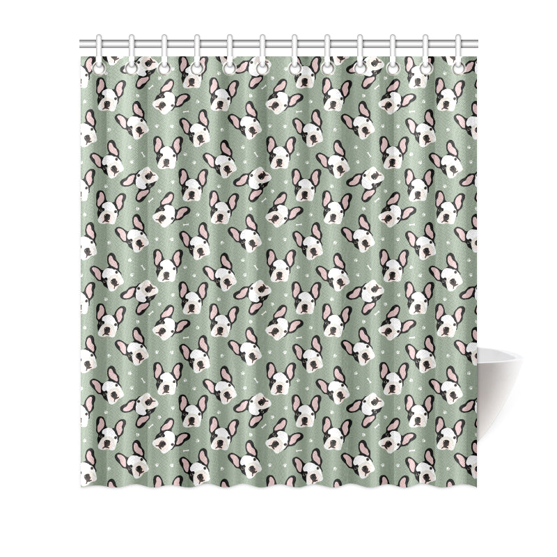 Boston Terrier Pattern Print Design 05 Shower Curtain