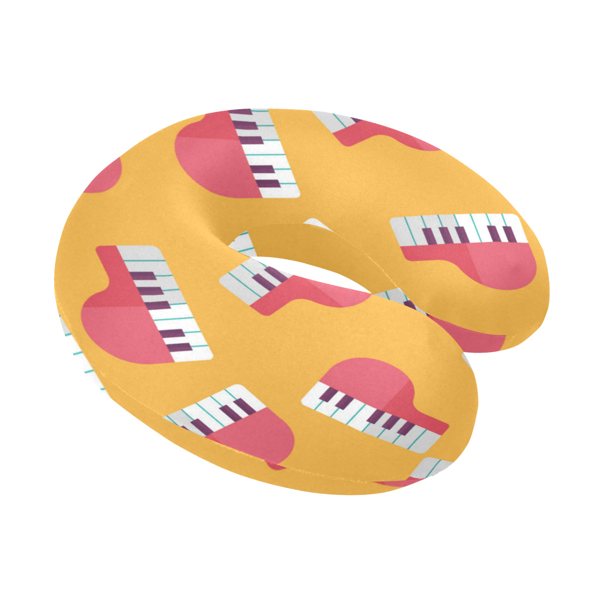 Piano Pattern Print Design 02 U-Shaped Travel Neck Pillow