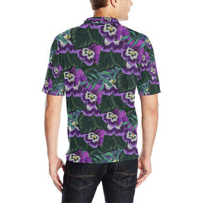 Pansy Pattern Print Design PS07 Men Polo Shirt