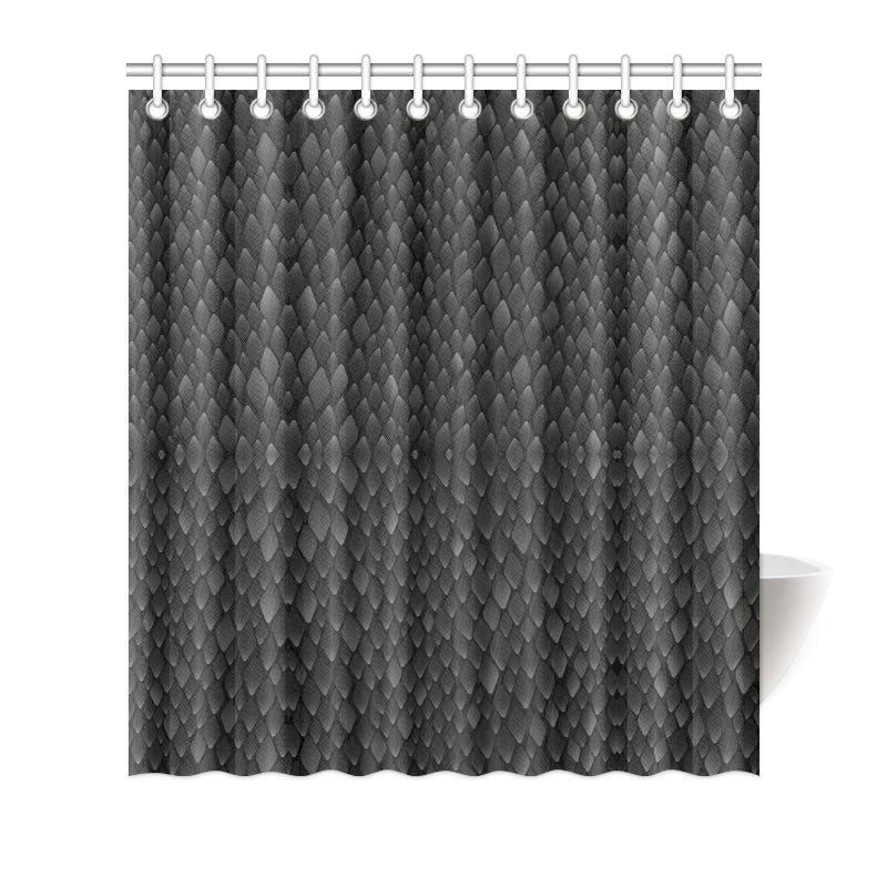 Snake Skin Black Print Shower Curtain
