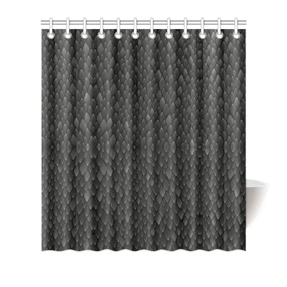 Snake Skin Black Print Shower Curtain