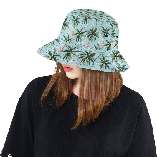 Palm Tree Pattern Print Design PT05 Unisex Bucket Hat