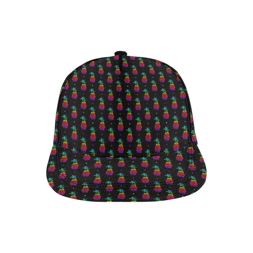 Pineapple Rainbow Dot Print Snapback Cap