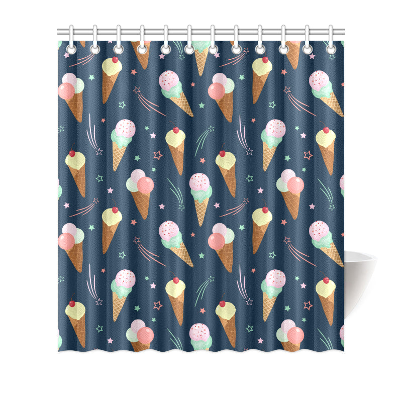 Ice Cream Pattern Print Design 04 Shower Curtain