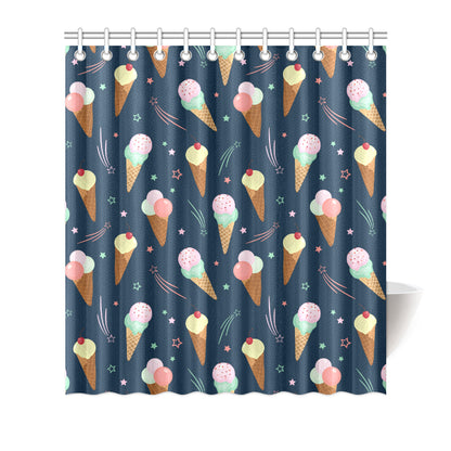 Ice Cream Pattern Print Design 04 Shower Curtain