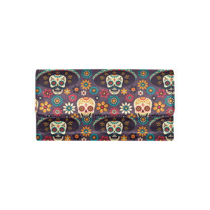 sugar skull Maxican Pattern Women's Trifold Wallet