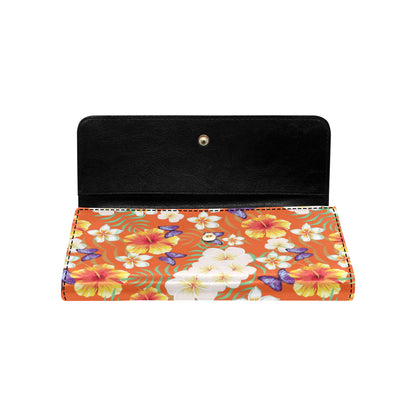 Tropical Flower Pattern Print Design TF027 Women's Trifold Wallet