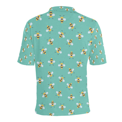 Bee Pattern Print Design 01 Men Polo Shirt