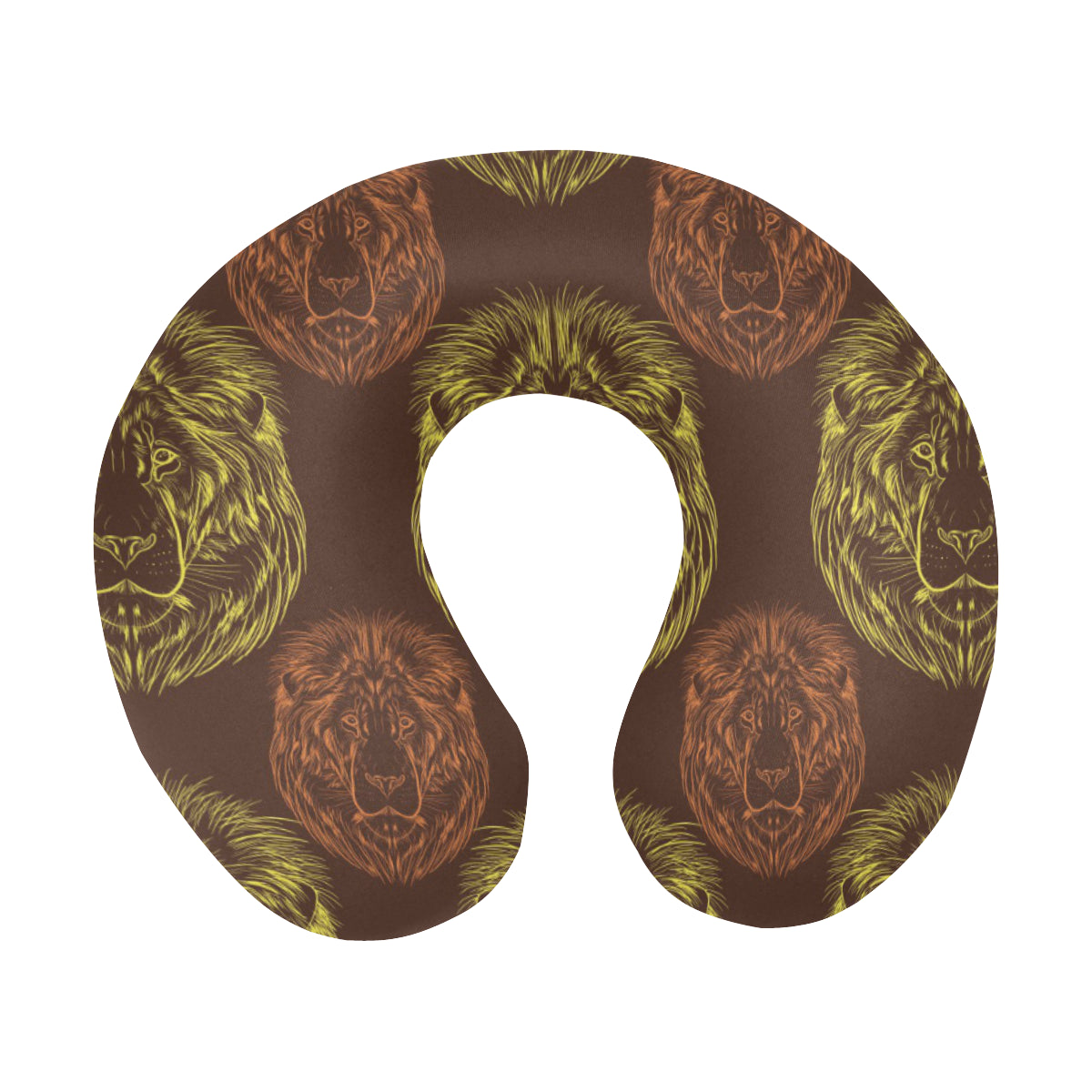 Lion Pattern Print Design 04 U-Shaped Travel Neck Pillow
