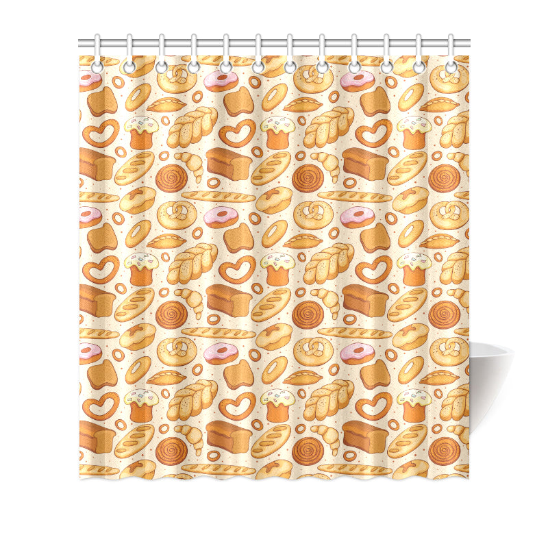 Bread Pattern Print Design 01 Shower Curtain